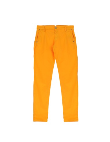 Please Femme Pantalon forme Chino en toile de  coton stretch coloris mango sorbet