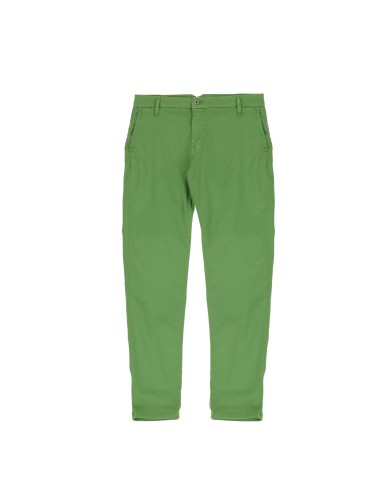 Please Femme Pantalon forme Chino en toile de  coton stretch coloris kiwi