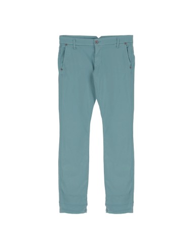 Please Femme Pantalon forme Chino en toile de  coton stretch coloris turquoise tonic