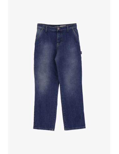 Please femme jean large forme charpentier en denim delavé bley moyen