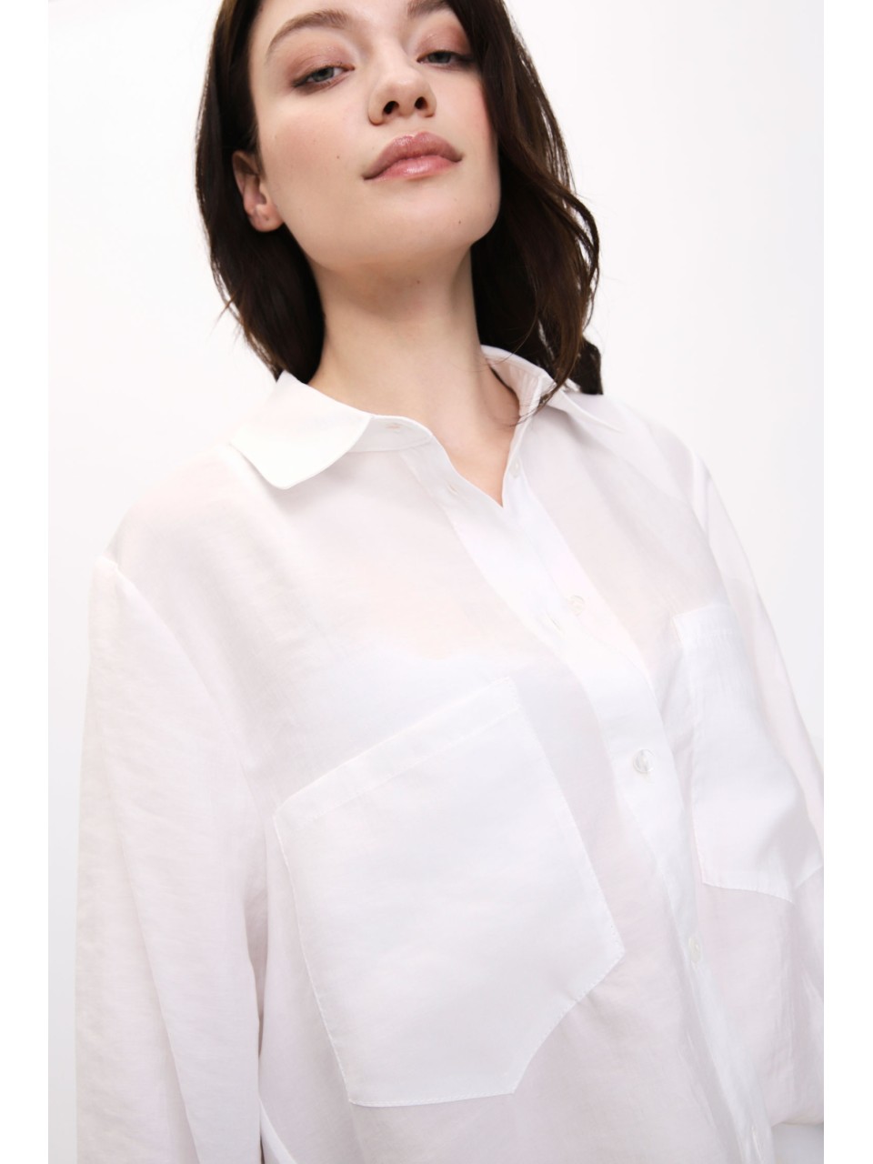Please Chemisier Ample Blanc Manches Kimono 2