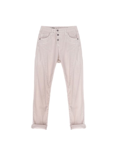 Please Femme pantalon coupe boyfriend  modele P78 en coton elasthane coloris pomice