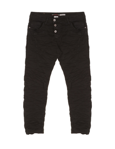 Please Femme pantalon coupe boyfriend  modele P78 en coton elasthane coloris noir