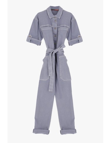 Please femme combinaison pantalon en denim stretch coloris blu blizzard (bleu ciel)