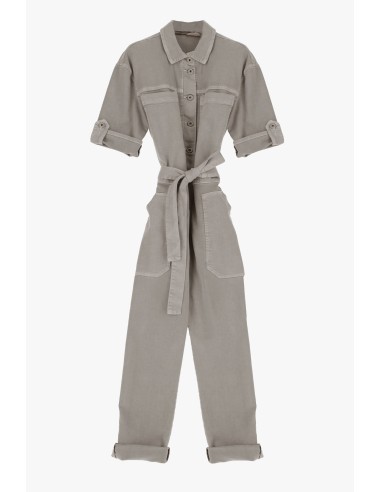 Please femme combinaison pantalon en denim stretch coloris london fog (gris clair)