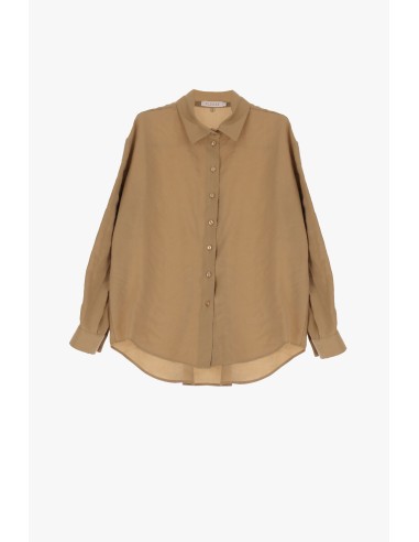 Please femme chemisier forme oversize en Lyocell coloris Camello