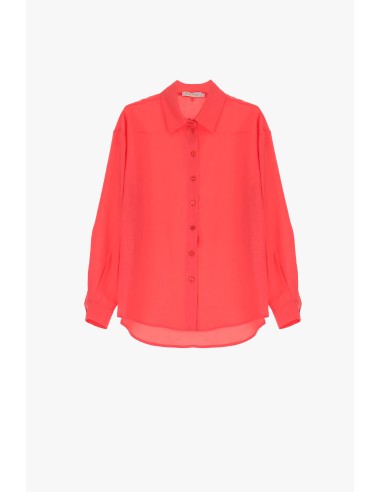 Please femme chemisier forme oversize en Lyocell coloris Corallo