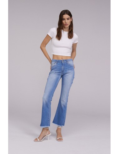 Please Femme jean flare longueur Cropp en denim delavé clair
