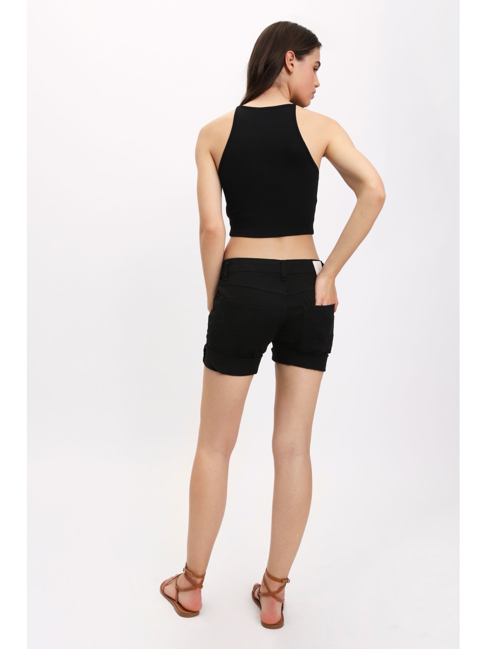 Please Femme short en jean modele P88 à boutonnage... 2