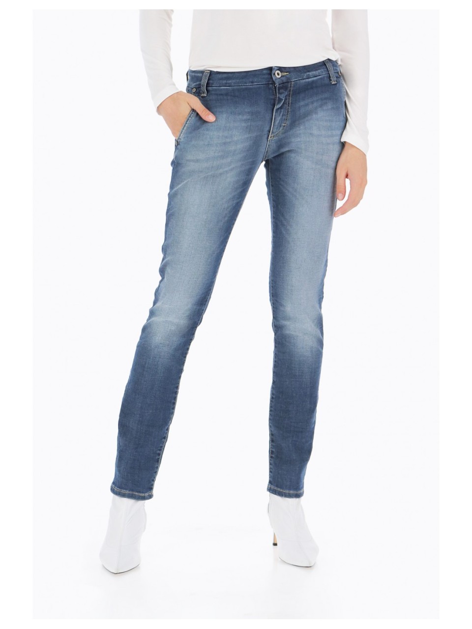 Please Femme, jean forme chino, modele p07, en denim bleu... 2