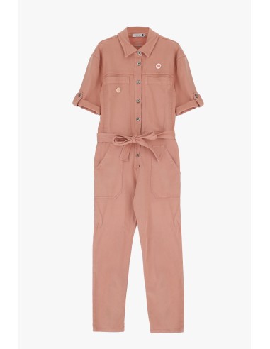 Please femme combinaison pantalon en coton stretch coloris rose quartz (quarzo rosa)