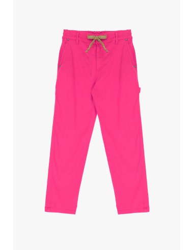 Please Femme jean charpentier a taille coulissée et dos elastiqué coloris luminous pink (fushia)