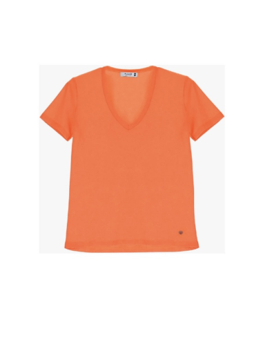 Please Femme tshirt à manches courtes en poly/coton élasthanne effet fluo coloris orange (arancio fluo)