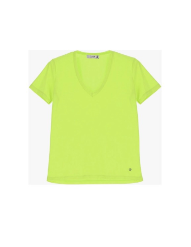 Please Femme tshirt à manches courtes en poly/coton élasthanne effet fluo coloris jaune fluo (giallo fluo)