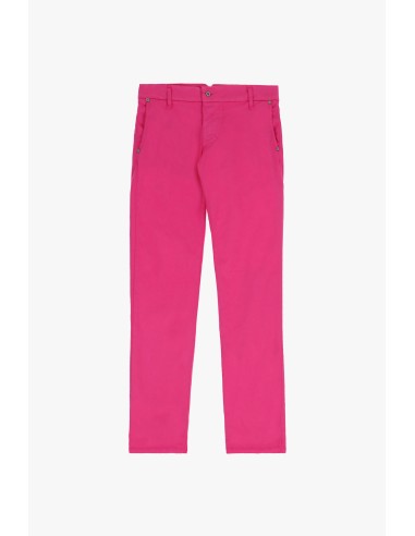 Please Femme Pantalon forme Chino en toile de  coton stretch coloris fushia (luminous pink)
