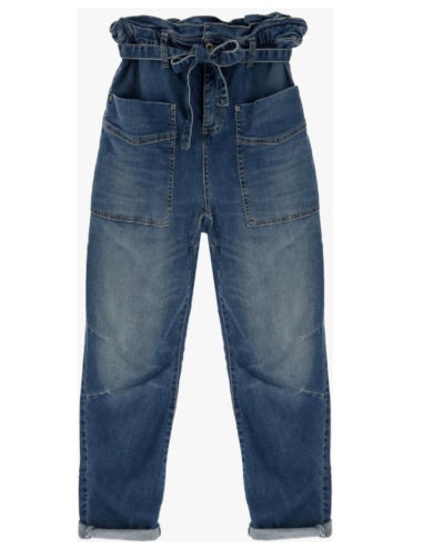 Please Femme jean taille haute nouée paper-bag...