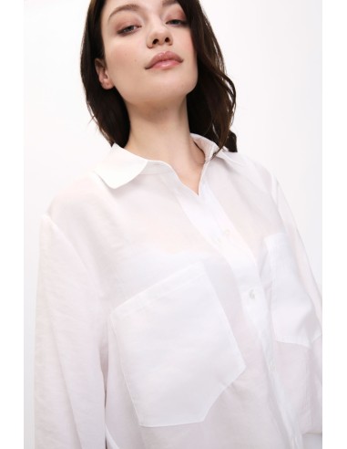 Please Chemisier ample bleu Marine Manches Kimono