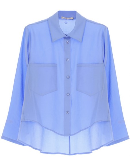 Please Chemisier bleu ciel ample Manches Kimono