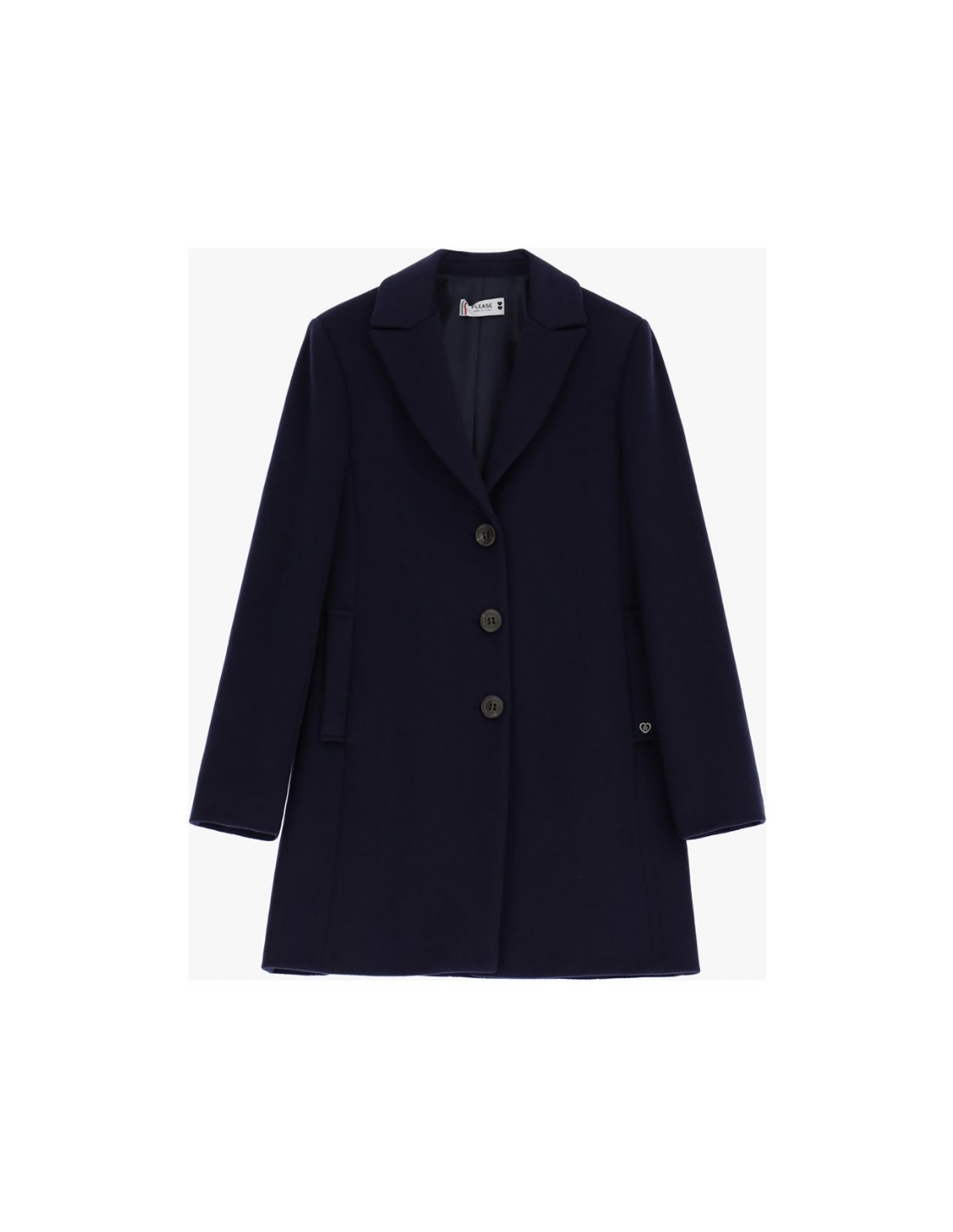 Manteau Court et Cintre Please Femme a Boutonnage Droit Bleu Marine Mode Italienne