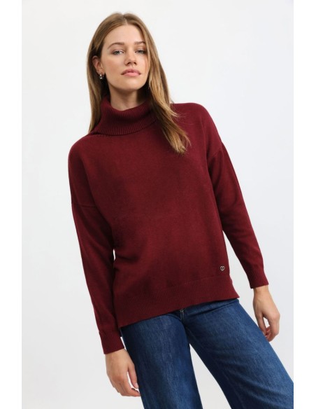 Col roulé bordeaux femme hotsell