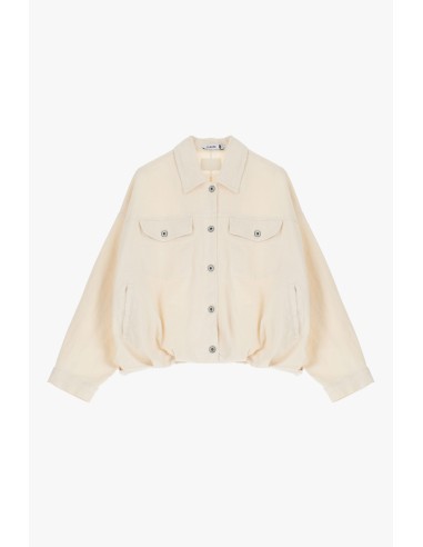 Please Femme blouson oversized en Toile ecrue