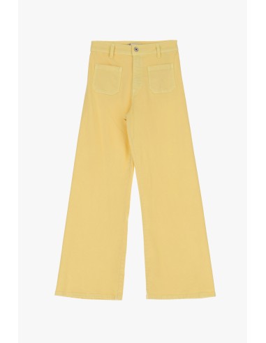 Please Jean flare à poches plaquées en coton stretch coloris Banana