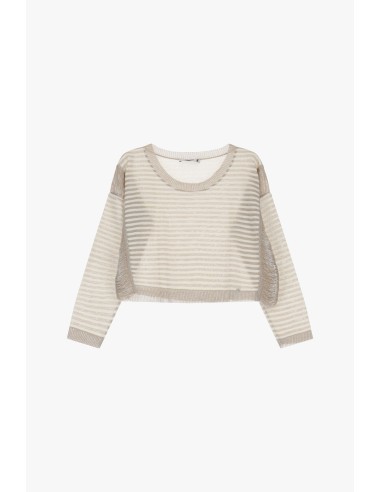 Please maille forme cropped avec details de finition