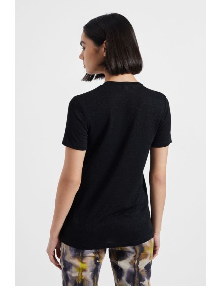 Please tshirt à manches courtes  effet pailletté blanc