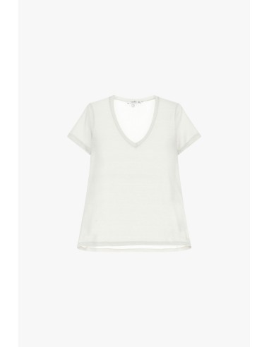 Please tshirt à manches courtes  effet pailletté blanc