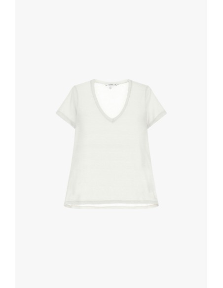 Please tshirt à manches courtes  effet pailletté blanc