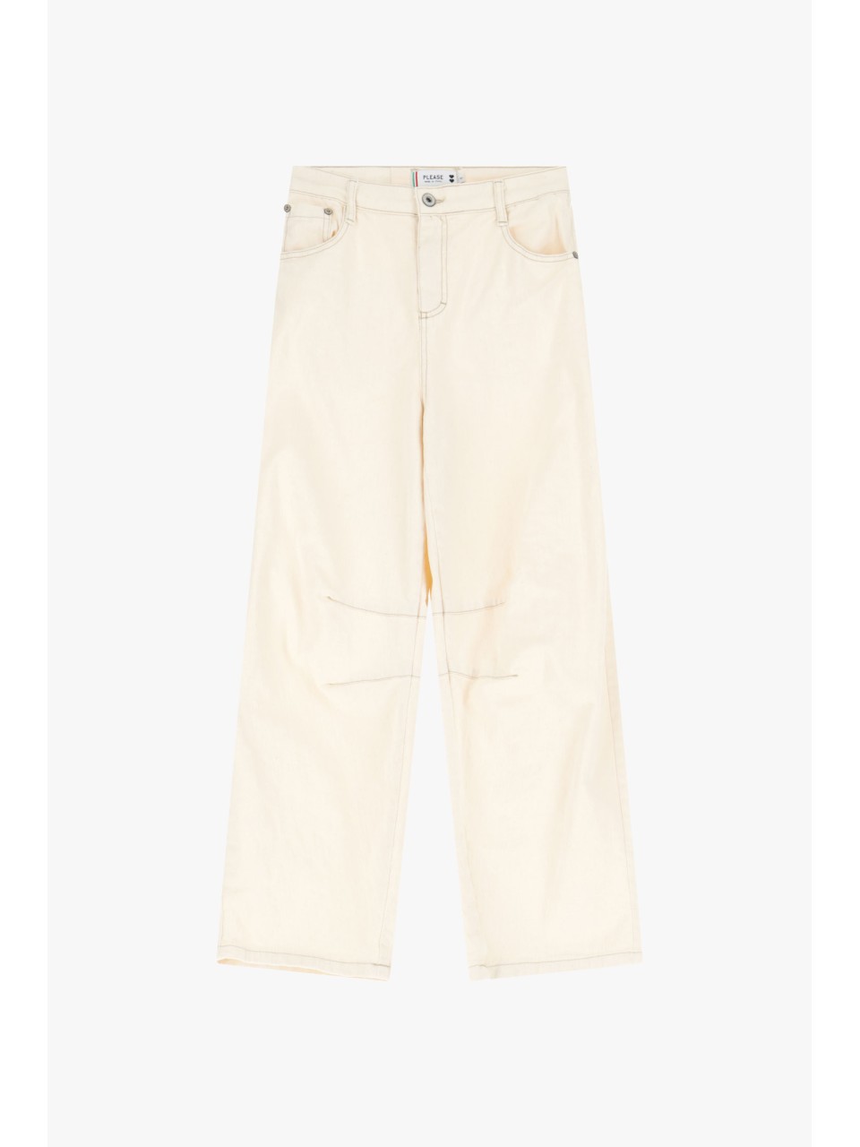 Please Jean Baggy en coton Ecru