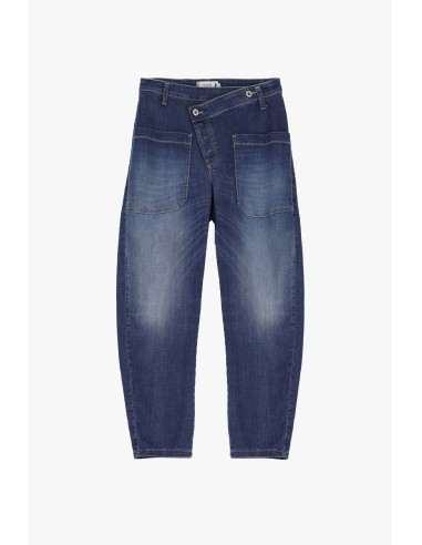 Please jean Bleu delavé Forme Baggy à...