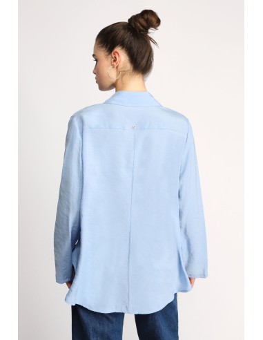 Please Chemisier bleu ciel ample Manches Kimono