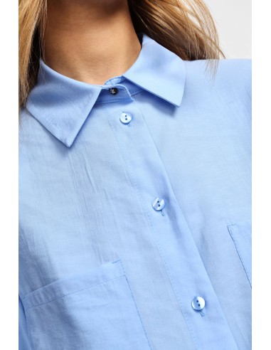 Please Chemisier bleu ciel ample Manches Kimono