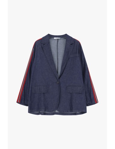 Please Blazer oversize en Chambray avec galon lateral