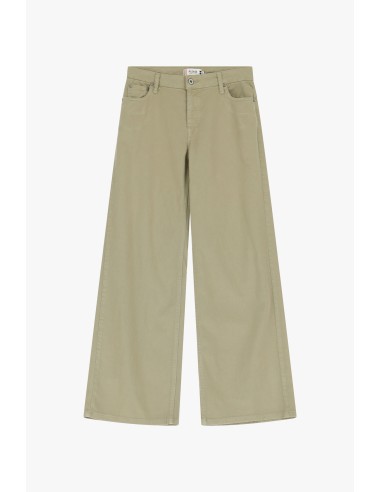 Please  jean Flare en coton coloris Kaki