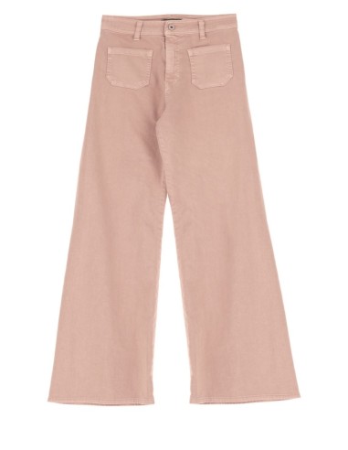 Please Jean flare à poches plaquées en coton stretch coloris Rose peche