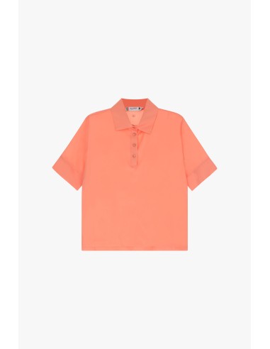 Please Polo en crepe satin coloris Rose peche