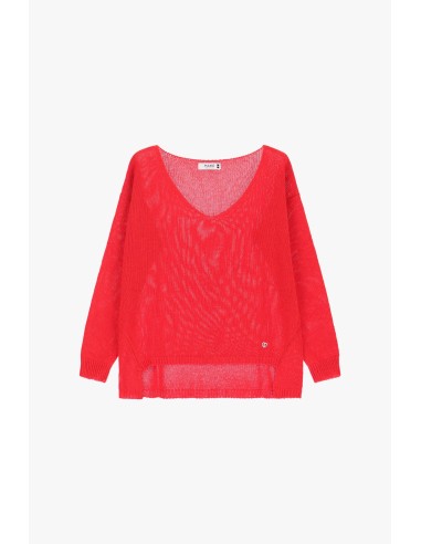 Please Pull Rouge Asymétrique decolleté Pour Femme