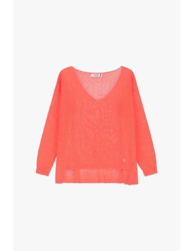 Please Pull Corail Asymétrique decolleté Pour Femme