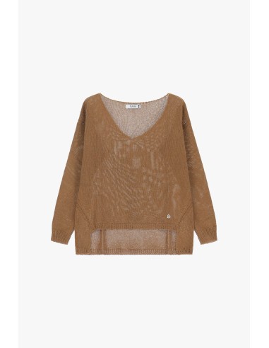 Please Pull Brun Asymétrique decolleté Pour Femme