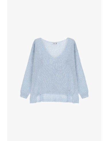 Please Pull Bleu Ciel Asymétrique decolleté Pour Femme