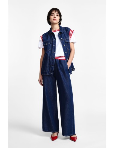 Please Pantalon Palazzo sport-chic en jean