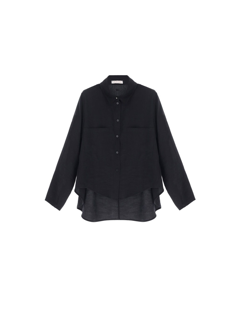 Please Chemisier Ample Noir Manches Kimono