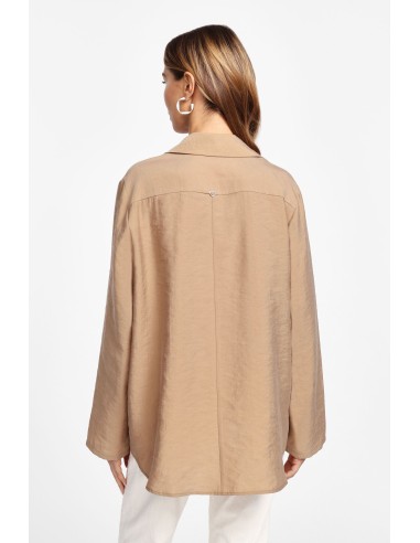 Please Chemisier Ample Camel Manches Kimono