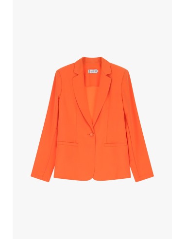 Please femme blazer de tailleur en crêpe fluide coloris Orange