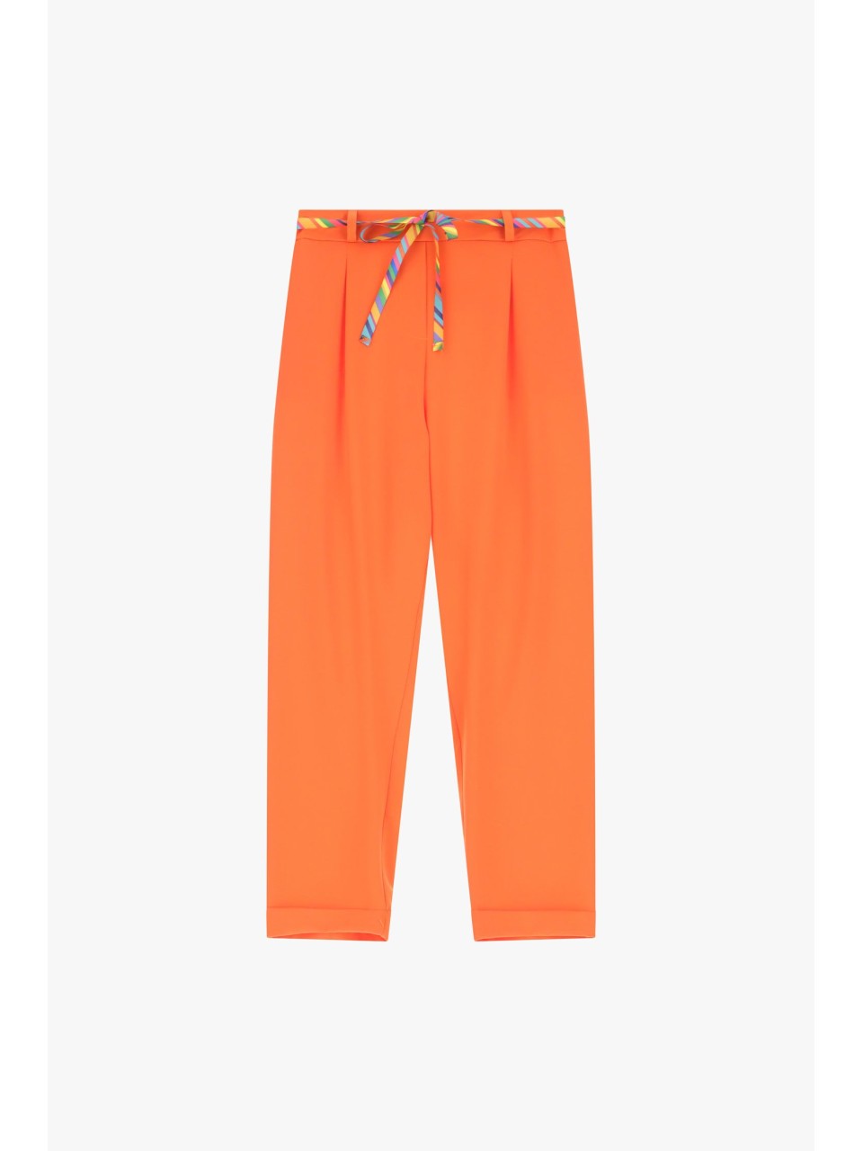 Please Pantalon Fluide en crepe coloris Orange