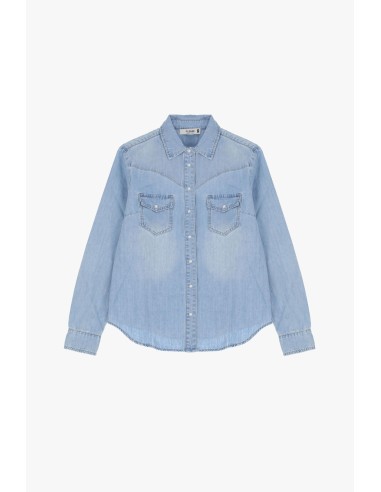 Please Chemise western en denim clair
