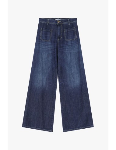 Please Jean forme Flare en denim delavage Sombre