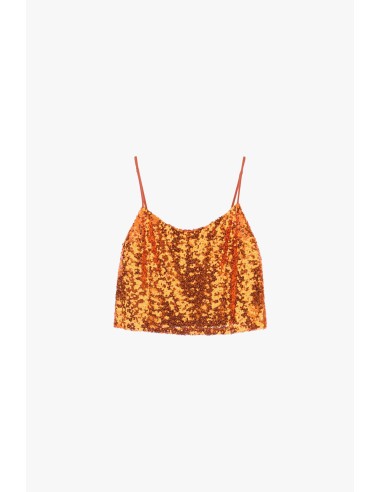 Please Femme Caraco a paillettes coloris Orange